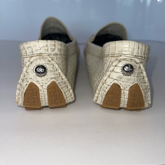 Cole Haan Trillby driving Moccasin penny loafer Leather Crocodile 8 white chic - Picture 12 of 16